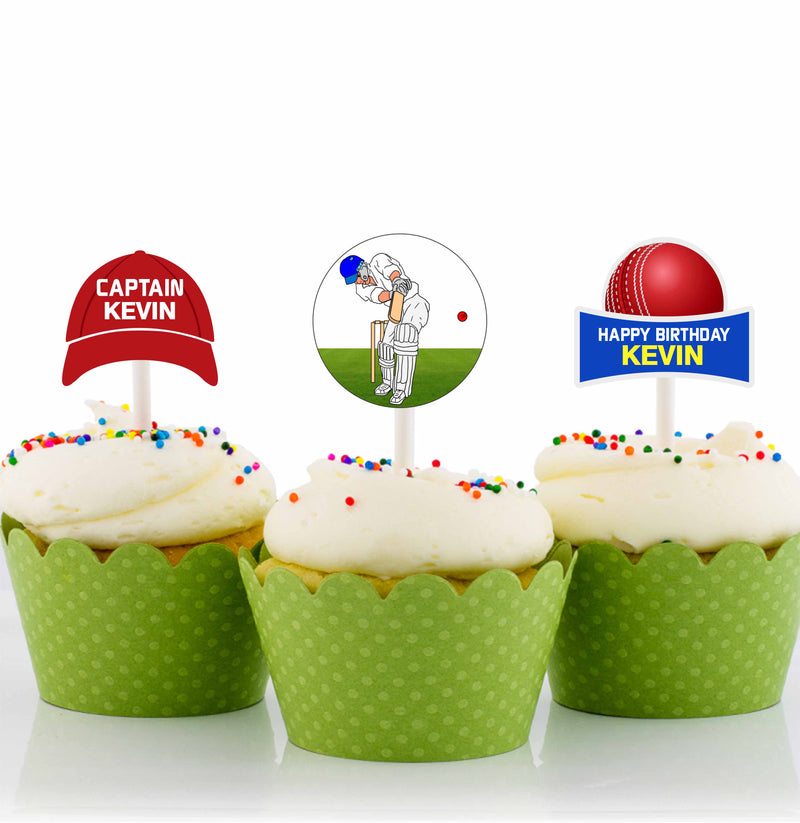 Cricket Theme Birthday Party Cupcake Toppers for Decoration