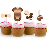 "Oh Baby" Baby Shower Theme Party Cupcake Toppers for Decoration