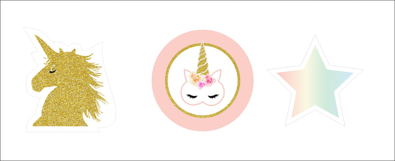 Unicorn Birthday Party Cupcake Toppers for Decoration