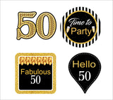 50th Theme Birthday Party Cupcake Toppers for Decoration