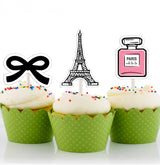 Paris Birthday Party Cupcake Toppers for Decoration