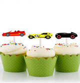 Racing Car Theme Birthday Party Cupcake Toppers for Decoration