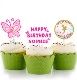 Butterflies and Fairies  Birthday Party Cupcake Toppers for Decoration