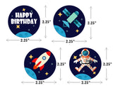 Space Theme Birthday Party Cupcake Toppers for Decoration