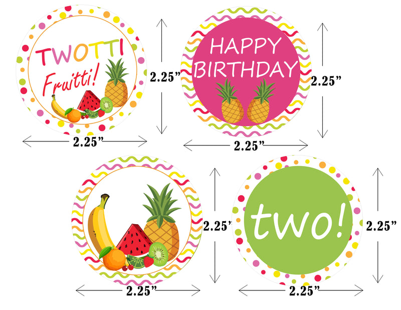 Twotti Fruity Birthday Party Cupcake Toppers for Decoration