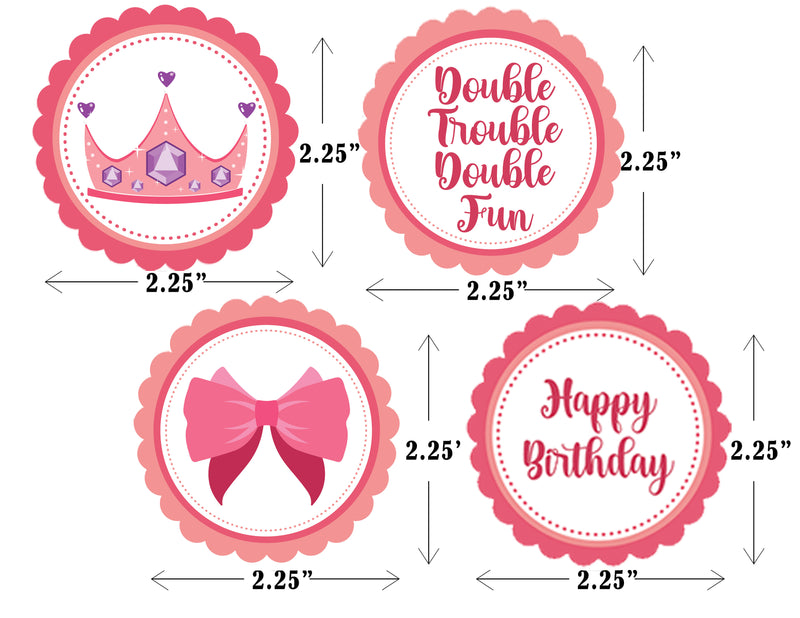 Twin Girls Birthday Party Paper Decorative Straws