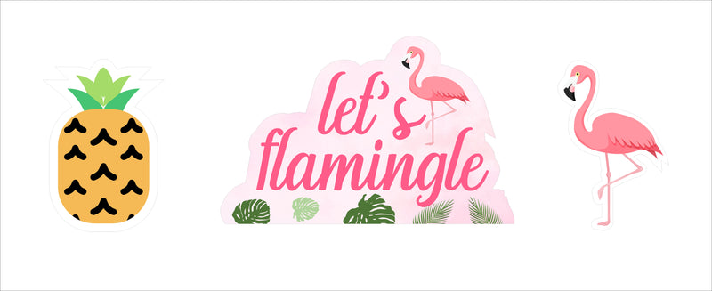 Flamingo Theme Birthday Party Cutouts