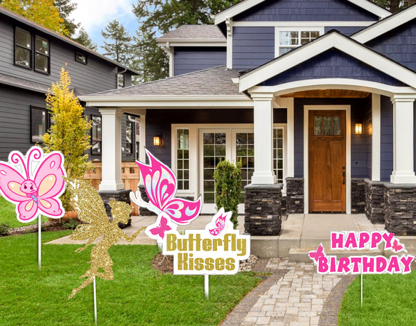 Butterflies & Fairies Theme Birthday Party Cutouts