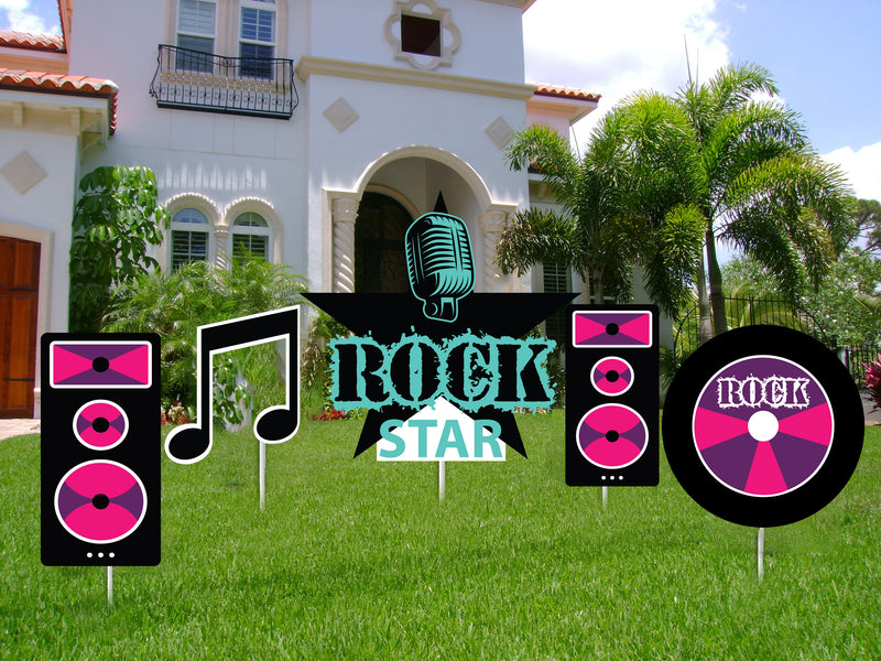 Rockstar Theme Birthday Party Cutouts