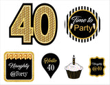 40th Theme Birthday Party Cutouts