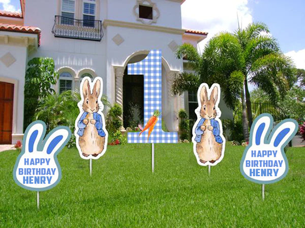 Bunny Theme Birthday Party Cutouts