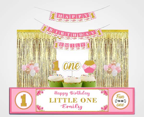 One Is Fun Birthday Party Decoration Kit - Personalized