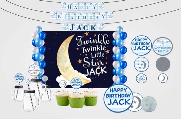 Twinkle Twinkle Little Star Theme Birthday Complete Personalize Party Kit