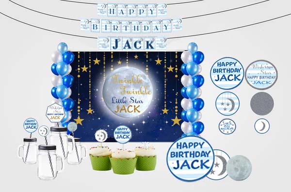 Twinkle Twinkle Little Star Theme Birthday Complete Personalize Party Kit