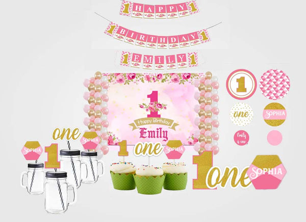 One Is Fun Theme Birthday Complete Personalize Party Kit