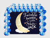 Twinkle Twinkle Little Star Birthday Party Decoration Kit With Personalized Backdrop.