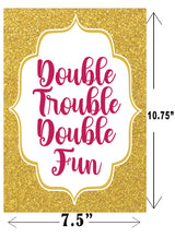 Twin Girls Theme Birthday Paper Door Banner/ Wall Decoration.