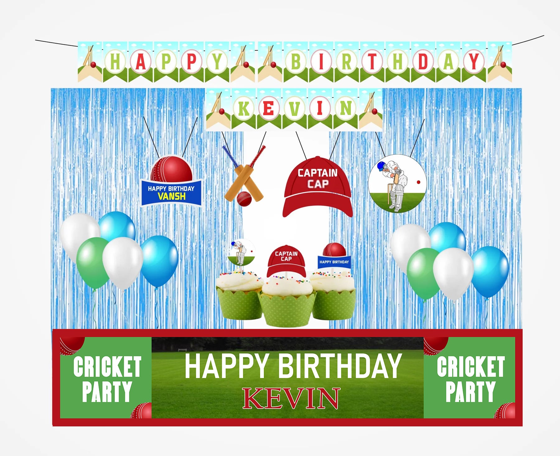 Cricket Birthday Party Decoration Kit - Personalized