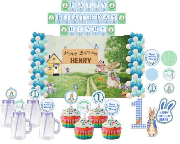 Bunny Theme Birthday Complete Personalize Party Kit