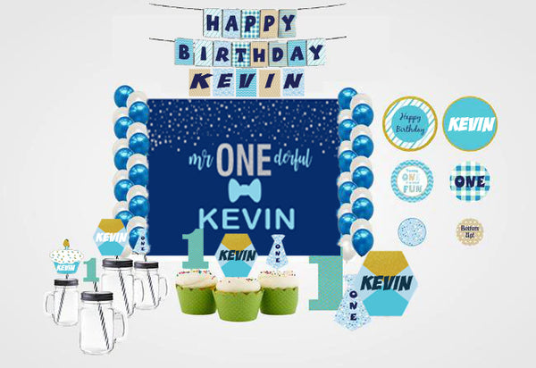 One Is Fun Theme Birthday Complete Customized  Party Kit