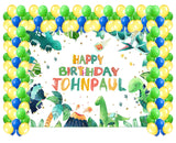 Dinosaur Theme Birthday Party Decoration Kit With Personalized Backdrop.