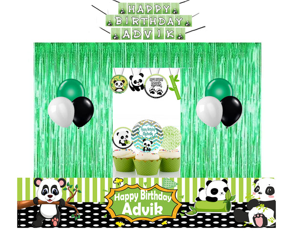 Panda Birthday Party Decoration Kit - Personalized