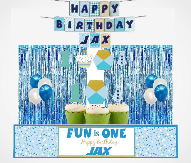 One Is Fun Birthday Party Decoration Kit - Personalized