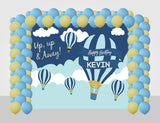 Hot Air Birthday Party Decoration Kit With Personalized Backdrop.