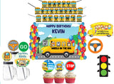 Wheels On The Bus  Birthday Complete Personalize Party Kit