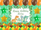 Jungle Safari Theme Birthday Party Complete Set with Personalized Backdrop