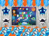 Space Birthday Party Complete Set with Personalized Backdrop