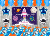 Space Birthday Party Complete Set with Personalized Backdrop