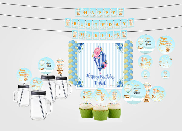 Hot Air Birthday Complete Personalize Party Kit