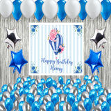 Hot Air Birthday Party Complete Set with Personalized Backdrop