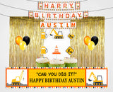 Construction Birthday Party Decoration Kit - Personalized