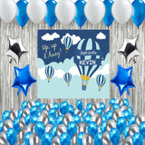 Hot Air Birthday Party Complete Set with Personalized Backdrop