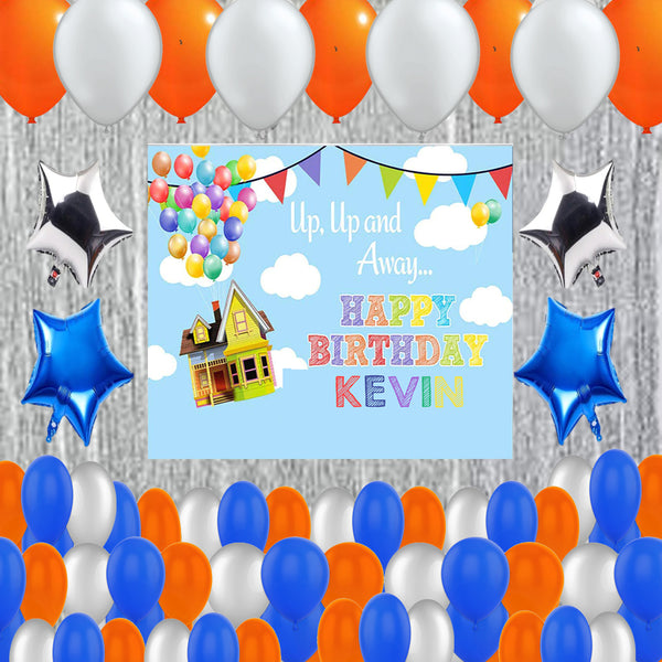 Hot Air Birthday Party Complete Set with Personalized Backdrop