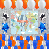 Hot Air Birthday Party Complete Set with Personalized Backdrop