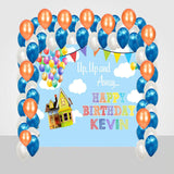 Hot Air Birthday Party Decoration Kit With Personalized Backdrop.