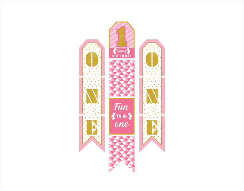 One Is Fun Theme Birthday Paper Door Banner/ Wall Decoration.