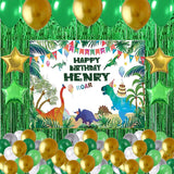 Dinosaur Theme Birthday Party Complete Set with Personalized Backdrop