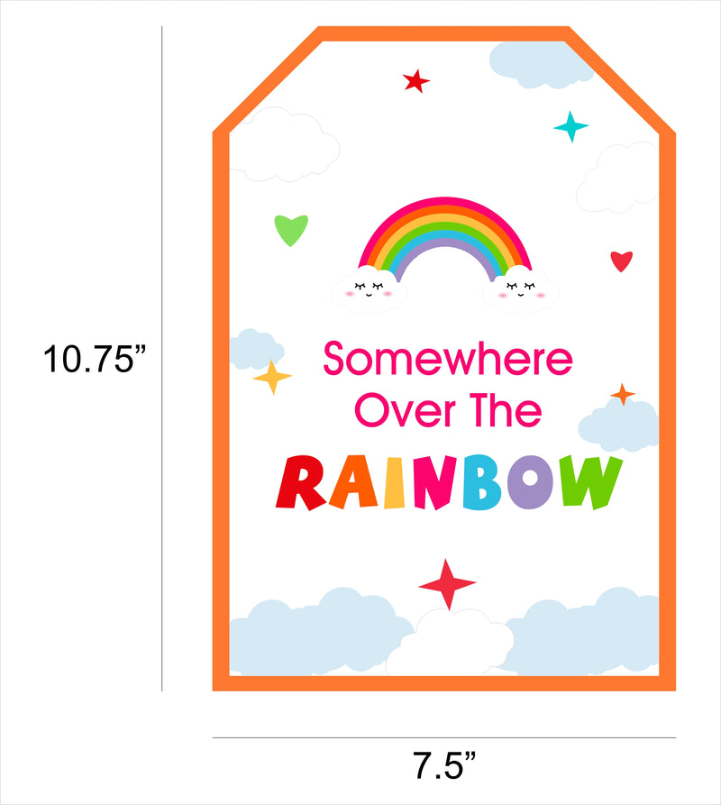 Rainbow Theme Birthday Paper Door Banner or for Wall Decoration.