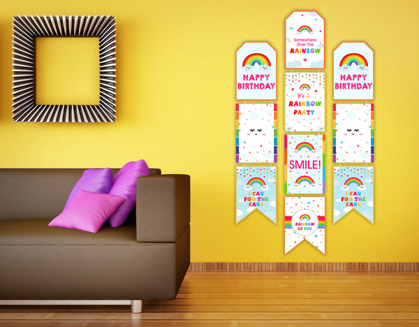 Rainbow Theme Birthday Paper Door Banner or for Wall Decoration.