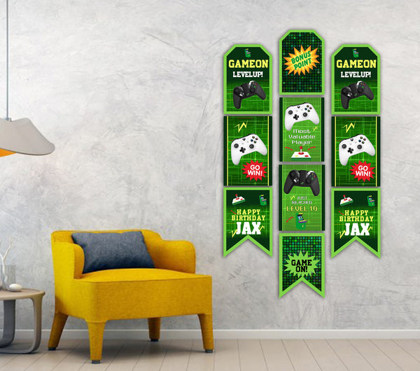 Gaming Theme Birthday Paper Door Banner/ Wall Decoration.