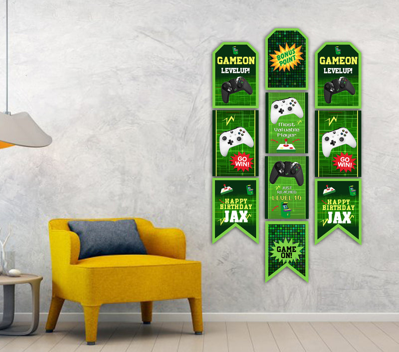 Gaming Theme Birthday Paper Door Banner/ Wall Decoration.