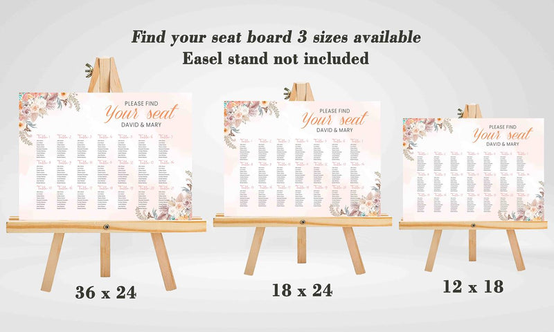 Boho Wedding Find your Seat Sitting Layout