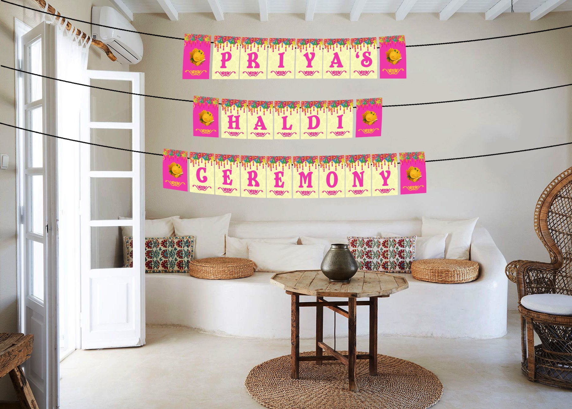 Haldi Theme Wedding Party Banner for Decoration