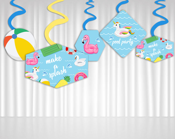 Pool Birthday Party Theme Hanging Set for Decoration