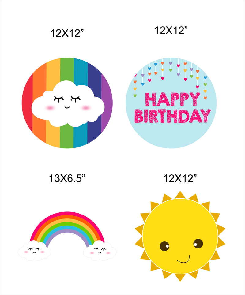 Rainbow Birthday Party Theme Hanging Set for Decoration