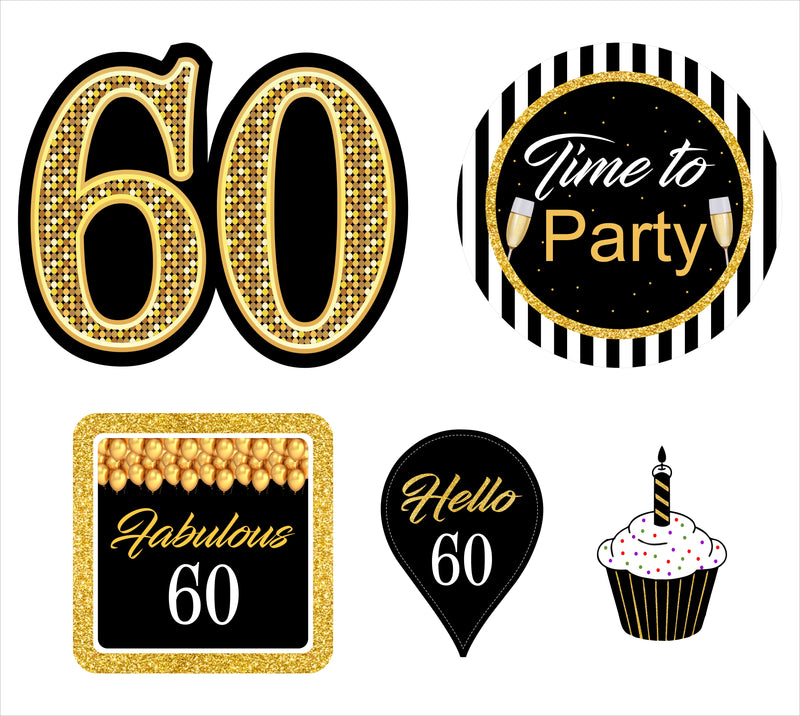 60th Birthday Party Theme Hanging Set for Decoration